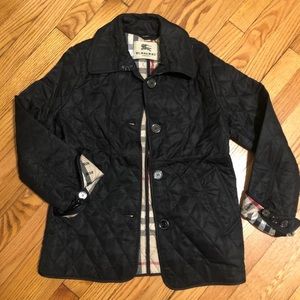 Burberry Diamond Quilted Button Jacket Black
